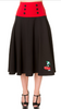 Black red Cherry Long Skirt