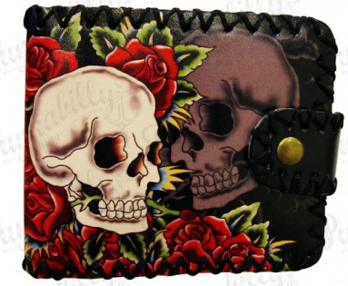Skulls & Living Roses Rockabilly Wallet