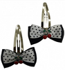 Black and Red or White  Polka Dots Cherry Hair Clips - Wicked Rockabilly & Gifts - 2