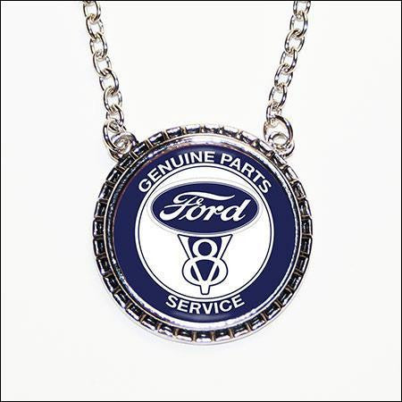 Ford Emblem Detroit Chrome Necklace