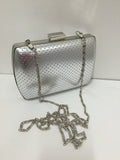 Silver Perforated  clutch