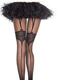 Music Legs Faux Thigh Hi Lace Top with Garter Panty Hose  ML7049