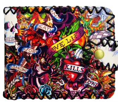 Old School Tattoo Printed Wallet - Wicked Rockabilly & Gifts - 1