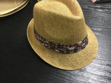 Womens Fedora Brown - Black Floral Band