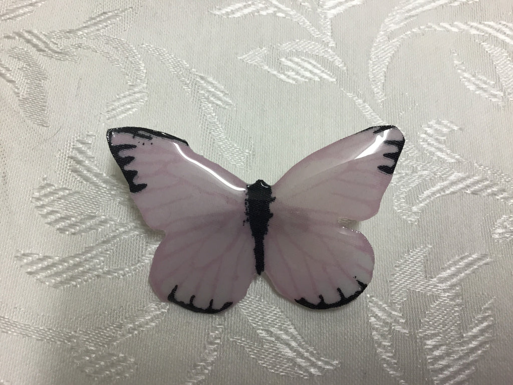 Pink Butterfly Glass Resin Brooch