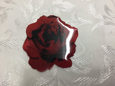 Triple small rose Glass Resin Brooch